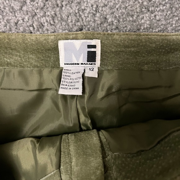 Vintage Suede Green Pants - Picture 3 of 3